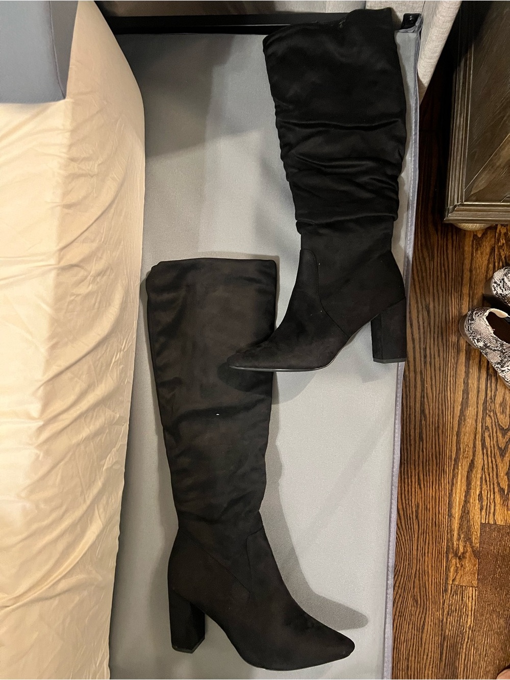 Charlotte Russe Black Over-the-Knee Block Heel Boots